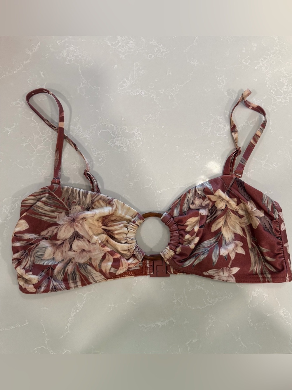Zimmermann Brown Floral Ring Wayfarer Bikini Top 2